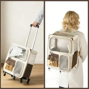 Cats Travel Bag Portable Out Pet Trolley