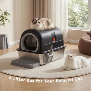 24IN Stainless Steel Cat Litter Box