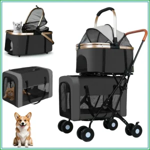 Double Pet Stroller for Dogs & Cats